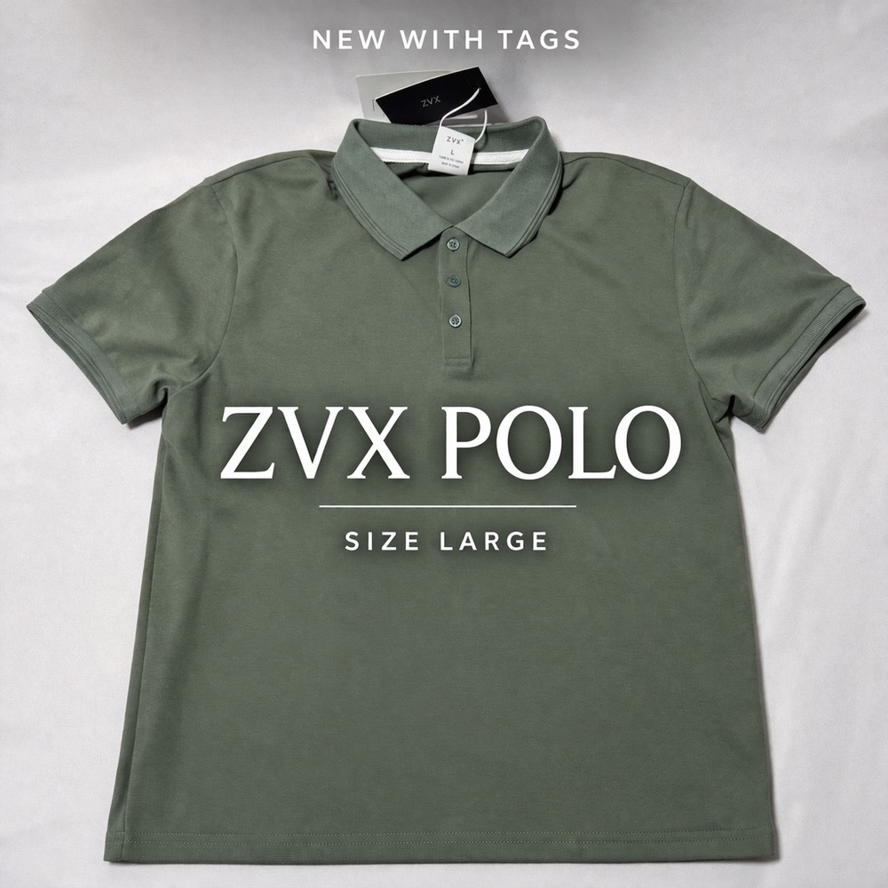 ZVX Polo Shirt in Olive Green - Size Large